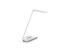 TRAE - Lampe de bureau moderne et design OLED JADE blanche avec chargeur à induction sans fil et chargeur USB