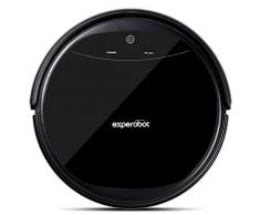 Experobot - EX501 Robot aspirateur pour sols durs et tapis, Ã forte puissance daspiration, design ultra-fin, rechargement automatique et fonctionnement silencieux, Noir
