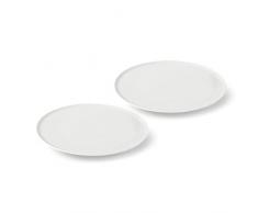 Vivo 19â5252â8471Â newf reshcollec Assiette Ã Pizza Sets de 2Â PiÃ¨ces Vaisselle, Porcelaine, Blanc, 33Â x 33Â x 2.8Â cm, 2Â unitÃ©s