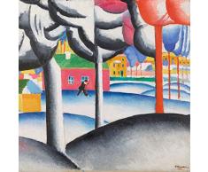 Legendarte Tableau, Impression sur Toile - Paysage dhiver Kazimir Malevich - cm. 60x60