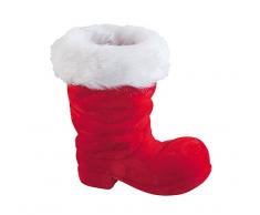 Happy People 43881 Tib Heyne Botte de père Noël avec Bord en Peluche, 20 cm, Rouge/Blanc