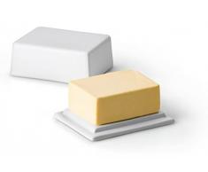 Continenta Beurrier en céramique avec Couvercle, pour 250 g de Beurre, Dimensions : 12 x 10 x 6 cm