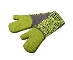 Zeal Gants de Cuisine Double en Silicone, très résistants, Coton, Vert Citron, 26 x 19 x 26 cm