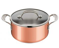 Tefal Jamie Oliver Triply Copper Faitout avec couvercle en verre, trois couches (acier inoxydable/aluminium/cuivre), 20 cm, Acier inoxydable/aluminium/cuivre, acier inoxydable, 20 cm