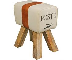 Wohnling Design Canvas Pouf en Toile Marron 40 x 30 x 47 cm