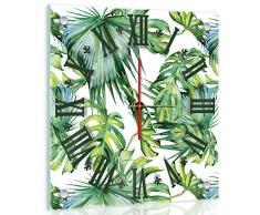 Delester Design CG11097G7 Horloge Murale en Verre (dÃ©co-vitre), Multicolore, 40 x 40 x 4 cm