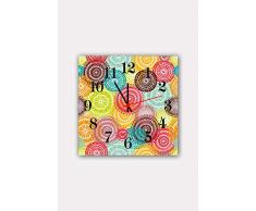 Bonamaison Horloge Murale en MDF, Multicolore, 30 x 30 cm