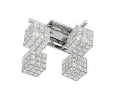 Oaks Lighting Chrome 4âMizar Lustre carré avec gouttes en cristal Argenté