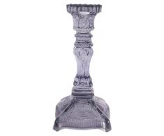 Ian Snow Bougeoir en Verre pressÃ© Gris