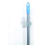 TATAY Quickfix Clip Embrasse Porte-mop Organisateur de Mur, Crochet avec adhésif par microventosas, supporte jusquà 5 Kilos, réutilisable, Translucide, Taille Unique