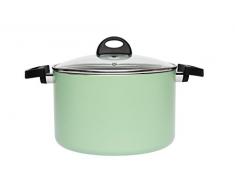 Berghoff Eclipse antiadhésif Induction Marmite avec Couvercle en Verre, Souple, Vert, 24 cm/6.6 Litre