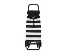 GARMOL Chariot de Courses 55L Noir/Blanc
