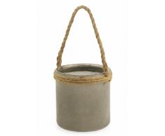 Villa dEste Home Tivoli Garden Lanterne Grand avec Manche, Verre + Corde, Multicolore, 12Â x 12Â x 12Â cm