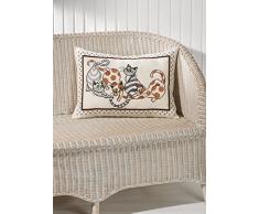 Permin Crazy Cat Coussin Multicolore 58 x 40 cm