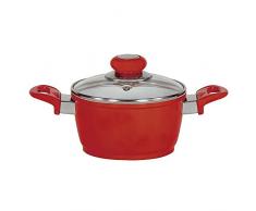 KRÃGER 2027365 Cast Casserole en Aluminium avec Couvercle en Verre Valencia 20 cm, Rouge