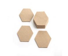 1buy3 Lot de 8 Dessous de Verre hexagonaux en Feutre 5 mm dÃ©paisseur Beige