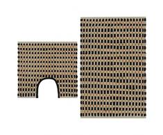 vidaXL 133220 Tapis de Bain tissé à la Main en Toile de Jute pour Salle de Bain Tissu Naturel et Noir 52 x 83 cm