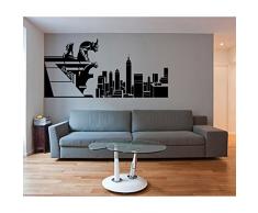 TATOUTEX Stickers Gargouille et New York - Blanc, L 180cm x H 90cm
