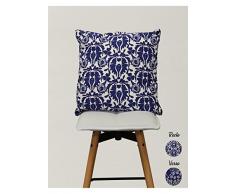 HomeMaison Coussin en Coton Double Face Inde, Bleu, 50x50 cm