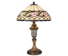 Lumilamp 5LL-5774 Tiffany Lampe de Table décorative en Verre Multicolore à 40 x 60 cm