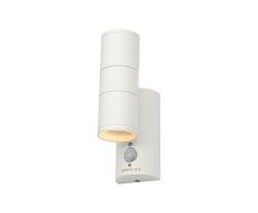 Stanley Up and Down Applique murale avec PIR, Acier, GU10, Acier, blanc, Simple, GU10