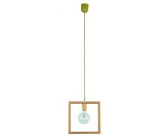 GALLIS 0991056731 Wood Square Suspension, Bois, 60 W, Marron, 32cm