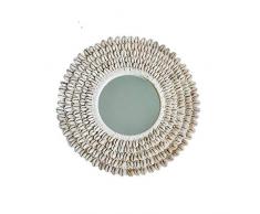 Miroir Rond Mural en Fibres VÃ©gÃ©tales, Taille M, Naturel
