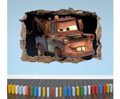 Wall Decor 247 Sticker Mural 3D Cars Mater - pour Chambre denfant - Paysage Moyen - 50 cm x 35 cm