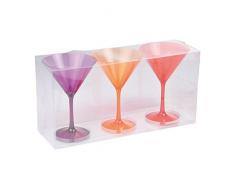 Viphome 6VAI812C 3 Verres à Cocktail Acrylique Hauteur 16cm, Plastique, Assortis