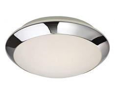 Firstlight Mondo Plafonnier encastré E27 IP44 1 x 60 W avec verre opale Chromé