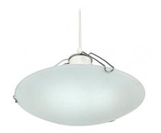 Tosel 11931 Suspension - Marine, Verre sÃ©rigraphe, Monture tÃ´le Aluminium Peinture, E27, 100 W, Mat