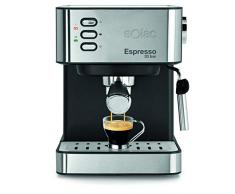 SOLAC CE4481-ESPRESSO, Machine à expresso CE4481, 20 bar, 2 en 1 pour dosettes ou café moulu, inox, noir