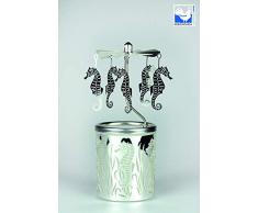 Kerzenfarm 84369 Photophore en Verre Motif Hippopotame ArgentÃ© 16 x 6 x 6 cm