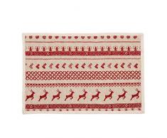Clayre & Eef NOC40 Lot de 6 Sets de Table Motif cerf Rouge/Naturel 48 x 33 cm