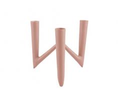 Present Time Nimble Triplicate Bougeoir en Aluminium Rose 18.5 x 16.5 x 17 cm