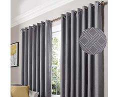 Alan Symonds Rideaux occultants Ã Åillets prÃªts Ã Poser en Polyester ArgentÃ© 168 x 183 cm