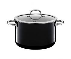 Silit 2102297154 Faitout Haut avec Couvercle, Ãmail, Noir, 24 cm