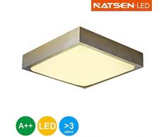 natsenÂ® Moderne LED Plafonnier Lampe murale en aluminium plafonnier blanc chaud 3000Â K X007Â 24Â W (410Â * 410/24Â W/1960Â lumens) [Classe Ã©nergÃ©tique A + +]