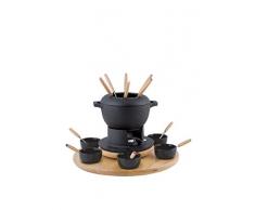 Home Service à Fondue, 23 pièces, Acier Inoxydable, Noir, 42 x 42 x 23 cm