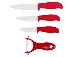 Ardtime CT-SUP4 Support Acrylique 3 Couteaux en CÃ©ramique + Eplucheur Noir