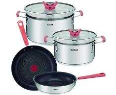 Tefal OPTISPACE Batterie Cuisine 6 pièces Empilable Gain de Place Acier Inoxydable Tous Feux Dont Induction G720S604