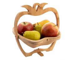 axentia 132797 Corbeille à Fruits Pliante, Bambou, Couleur Bois, env. 26,5 x 28 x 22 cm