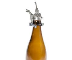 Schnabel-Zinn Bec de étain Bouteille de bière étain Couvercle avec étain Mandoline Miniature Bouteille de Fermeture, étain, Argent, 5,6 x 3,2 x 7,6 cm