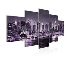 Tableau decoration murale La ville de New York 200 x 100 cm - XXL Impression sur Toile Salon Appartment 5 Parties - prÃªt Ã accrocher - 612251b