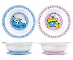 Home Schtroumpfs Assiette Creuse avec Bord antidérapant, mélamine, Multicolore
