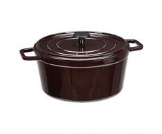 AmazonBasics Cocotte en fonte émaillée de haute qualité 4,7 L - Rouge (Deep Cranberry)