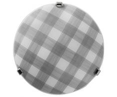 Sollux Lighting Tela Plafonnier en verre Blanc/gris