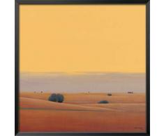 International Graphics - Affiche dâart encadrée - Oscar, Bento - Amanece la Meseta II- 31 x 31 cm - Couleur du cadre: Noir - Serie ATHOS