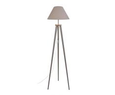 Tosel 51126 Lampadaire 1 Lumière Bois, E27, 40 W, Blanc, 40 x 155 cm