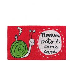 Laroom Paillasson Design sans Place comme Maison, en Jute et Base antidérapante, Rouge, 40 x 70 x 1,8 cm